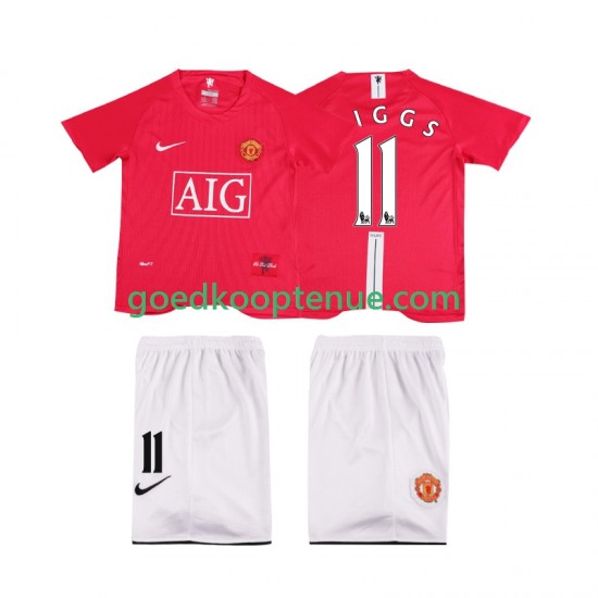 Thuis Retro Tenue van Manchester United GIGGS 11 Premier League 2007 Kind 2-13 jaar 2008 Korte Mouw