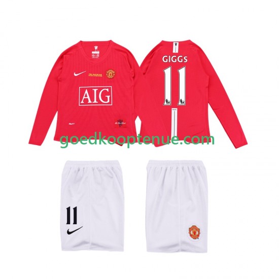 Thuis Retro Tenue van Manchester United GIGGS 11 Premier League 2009 Kind 2-13 jaar 2008 Lange Mouw