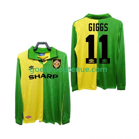 Uit Retro Tenue van Manchester United GIGGS 11 1992 Heren 1994 Lange Mouw