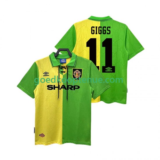Uit Retro Tenue van Manchester United GIGGS 11 1992 Heren 1994 Korte Mouw