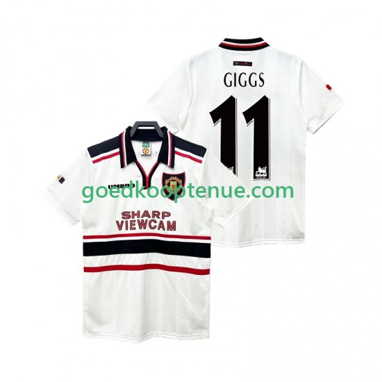 Uit Retro Tenue van Manchester United GIGGS 11 Heren 1998 1999 Korte Mouw