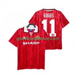 Thuis Retro Tenue van Manchester United GIGGS 11 1992 Heren 1994 Korte Mouw