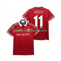 Thuis Retro Tenue van Manchester United GIGGS 11 Heren 1998 1999 Korte Mouw