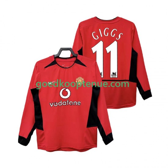 Thuis Retro Tenue van Manchester United GIGGS 11 Heren 2004 2002 Lange Mouw