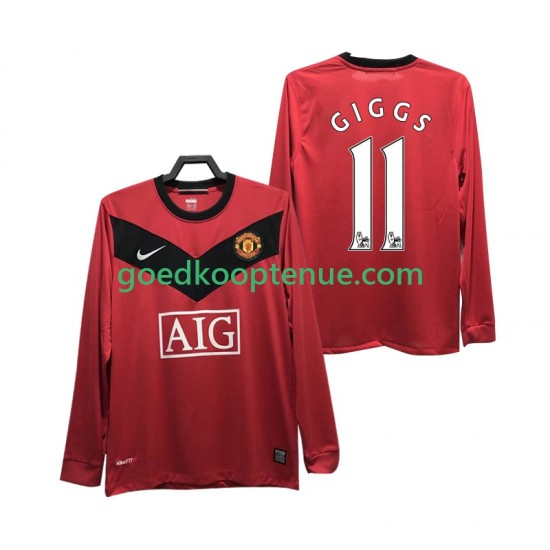 Thuis Retro Tenue van Manchester United GIGGS 11 2009 Heren 2010 Lange Mouw