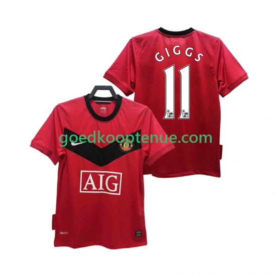 Thuis Retro Tenue van Manchester United GIGGS 11 2009 Heren 2010 Korte Mouw