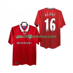 Thuis Retro Tenue van Manchester United Keane 16 2000 Heren 1999 Korte Mouw
