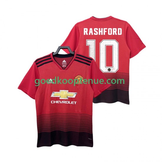 Thuis Retro Tenue van Manchester United RASHFORD 10 2018 2019 Heren Korte Mouw