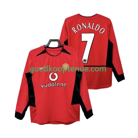 Thuis Retro Tenue van Manchester United RONALDO 7 Heren 2004 2002 Lange Mouw