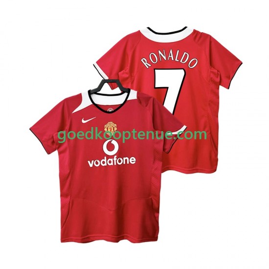 Thuis Retro Tenue van Manchester United RONALDO 7 2005 Heren 2006 Korte Mouw
