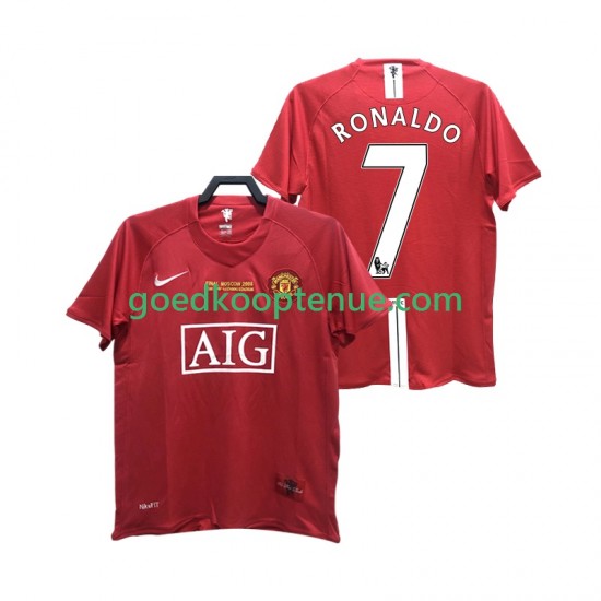 Thuis Retro Tenue van Manchester United RONALDO 7 2007 Heren 2008 Korte Mouw