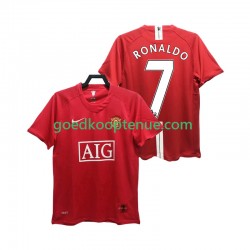 Thuis Retro Tenue van Manchester United RONALDO 7 Premier League 2007 Heren 2008 Korte Mouw