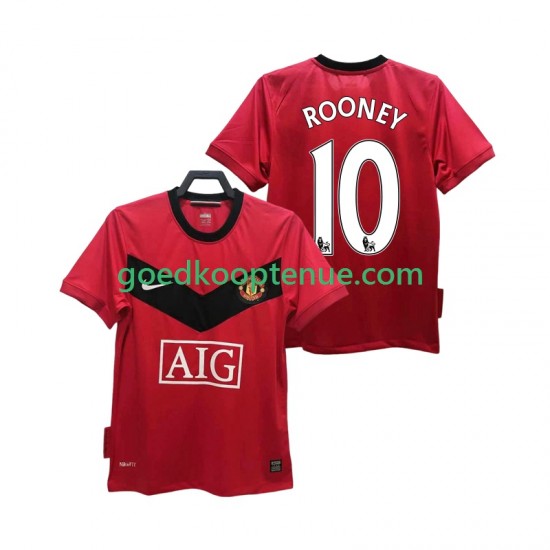 Thuis Retro Tenue van Manchester United ROONEY 10 2009 Heren 2010 Korte Mouw
