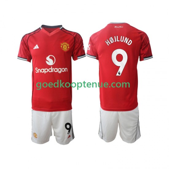 Thuis Tenue van Manchester United Rasmus Hojlund 9 Kind 2-13 jaar 2025-26 Korte Mouw