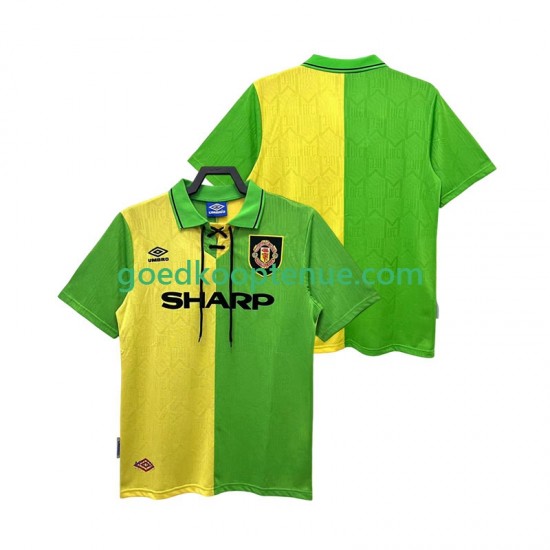 Uit Retro Tenue van Manchester United 1992 Heren 1994 Korte Mouw