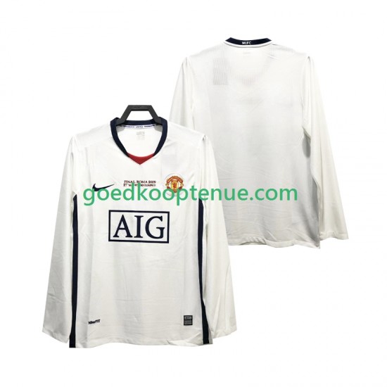 Uit Retro Tenue van Manchester United Champions League 2009 Heren 2008 Lange Mouw