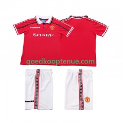 Thuis Retro Tenue van Manchester United Kind 2-13 jaar 1998 1999 Korte Mouw