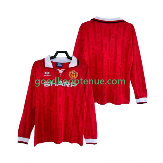 Thuis Retro Tenue van Manchester United 1992 Heren 1994 Lange Mouw