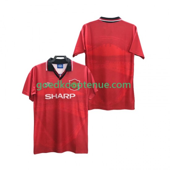 Thuis Retro Tenue van Manchester United 1996 Heren 1994 Korte Mouw