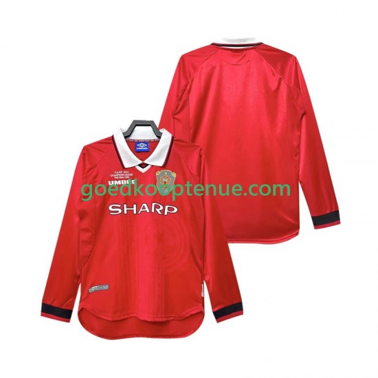 Thuis Retro Tenue van Manchester United 2000 Heren 1999 Lange Mouw