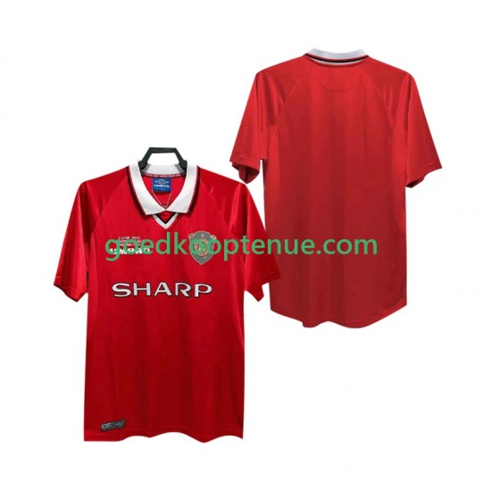 Thuis Retro Tenue van Manchester United 2000 Heren 1999 Korte Mouw