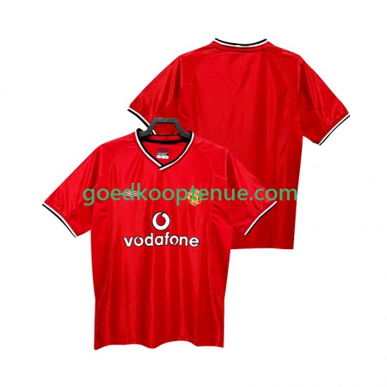 Thuis Retro Tenue van Manchester United 2000 Heren 2002 Korte Mouw