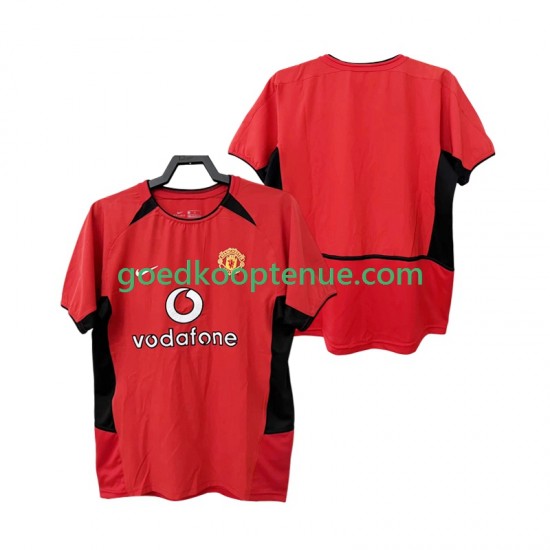 Thuis Retro Tenue van Manchester United Heren 2004 2002 Korte Mouw