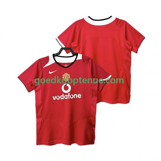 Thuis Retro Tenue van Manchester United 2005 Heren 2006 Korte Mouw