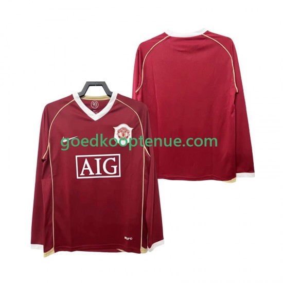 Thuis Retro Tenue van Manchester United 2007 Heren 2006 Lange Mouw