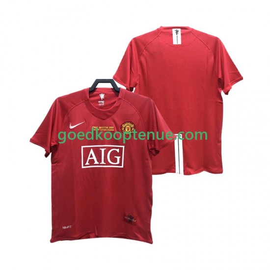 Thuis Retro Tenue van Manchester United 2007 Heren 2008 Korte Mouw