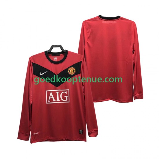 Thuis Retro Tenue van Manchester United 2009 Heren 2010 Lange Mouw