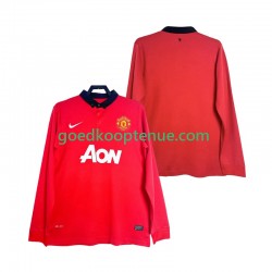 Thuis Retro Tenue van Manchester United 2013 2014 Heren Lange Mouw