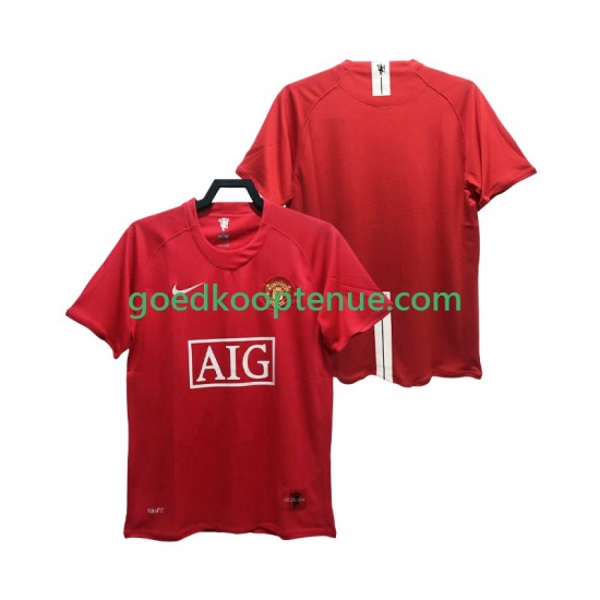 Thuis Retro Tenue van Manchester United Premier League 2007 Heren 2008 Korte Mouw