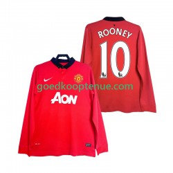 Thuis Retro Tenue van Manchester United Rooney 10 2013 2014 Heren Lange Mouw