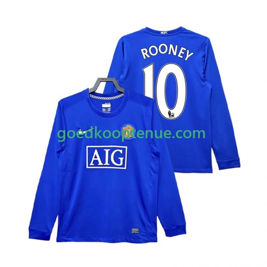 3de Retro Tenue van Manchester United Rooney 10 2009 Heren 2008 Lange Mouw