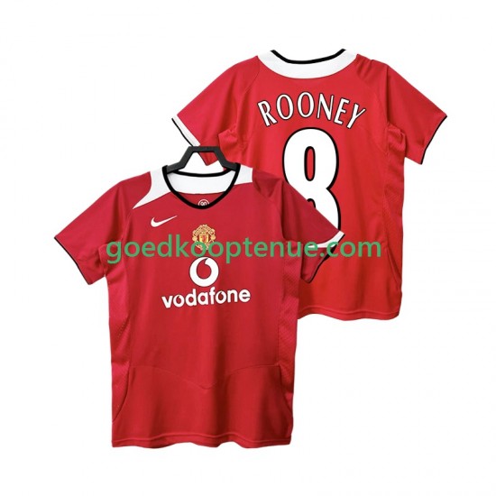 Thuis Retro Tenue van Manchester United Rooney 8 2005 Heren 2006 Korte Mouw