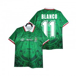 Thuis Retro Tenue van Mexico BLANCO 11 Heren 1998 Korte Mouw