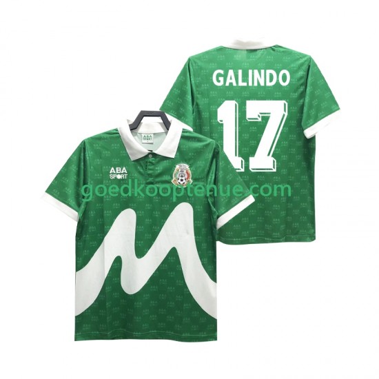 Thuis Retro Tenue van Mexico GALINDO 17 1995 Heren Korte Mouw