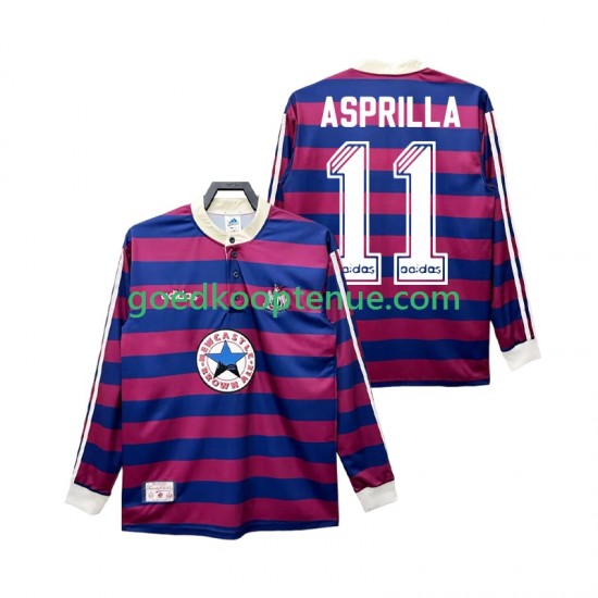 Uit Retro Tenue van Newcastle United ASPRILLA 11 1995 1997 Heren Lange Mouw