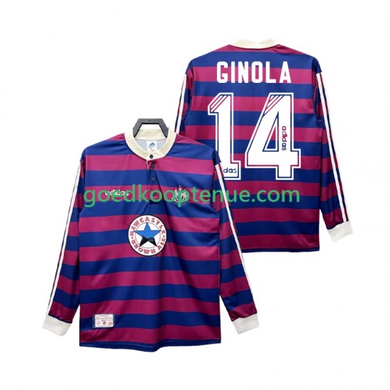 Uit Retro Tenue van Newcastle United GINOLA 14 1995 1997 Heren Lange Mouw