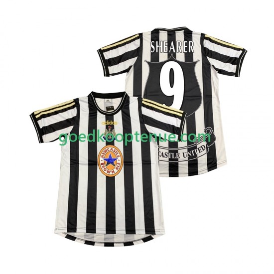 Thuis Retro Tenue van Newcastle United SHEARER 9 1997 Heren 1999 Korte Mouw