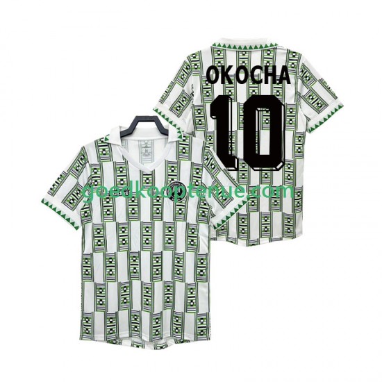 Uit Retro Tenue van Nigeria OKOCHA 10 Heren 1994 Korte Mouw