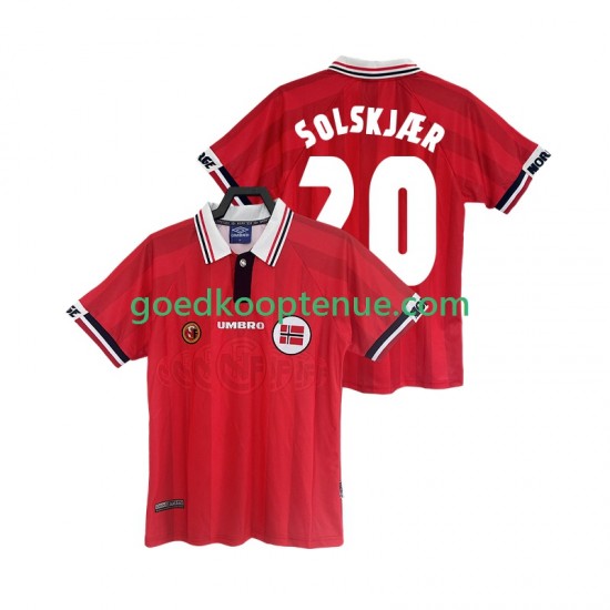 Thuis Retro Tenue van Noorwegen SOLSKJAER 20 Heren 1998 Korte Mouw