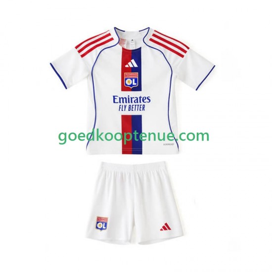 Thuis Tenue van Olympique Lyonnais Kind 2-13 jaar 2025-26 Korte Mouw