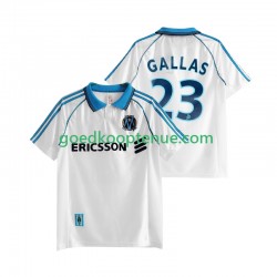 Thuis Retro Tenue van Olympique Marseille Gallas 23 Heren 1998 1999 Korte Mouw