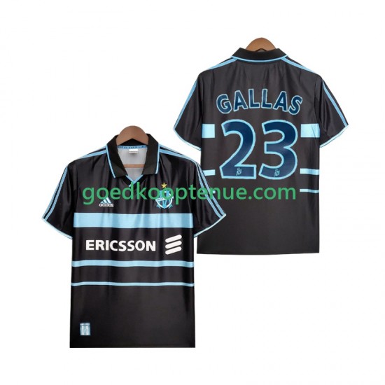 3de Retro Tenue van Olympique Marseille Gallas 23 2000 Heren 1999 Korte Mouw