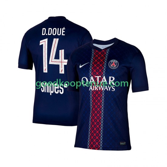 Thuis Tenue van Paris Saint-Germain Desire Doue 14 Heren 2025-26 Korte Mouw