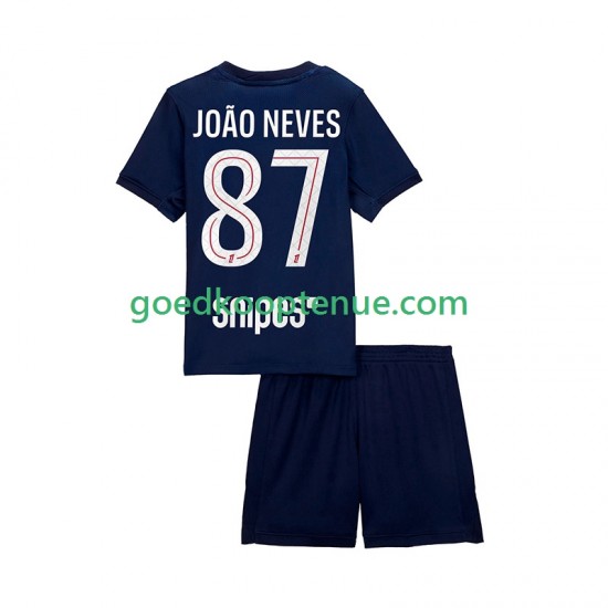 Thuis Tenue van Paris Saint-Germain Joao Neves 87 Kind 2-13 jaar 2025-26 Korte Mouw