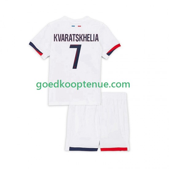 Uit Tenue van Paris Saint-Germain Khvicha Kvaratskhelia 7 Kind 2-13 jaar 2025-26 Korte Mouw
