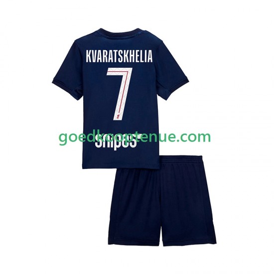 Thuis Tenue van Paris Saint-Germain Khvicha Kvaratskhelia 7 Kind 2-13 jaar 2025-26 Korte Mouw